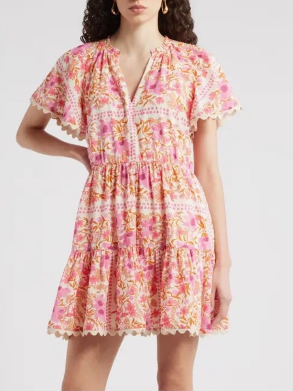 Chelsea28 Floral Pink Dress size Large